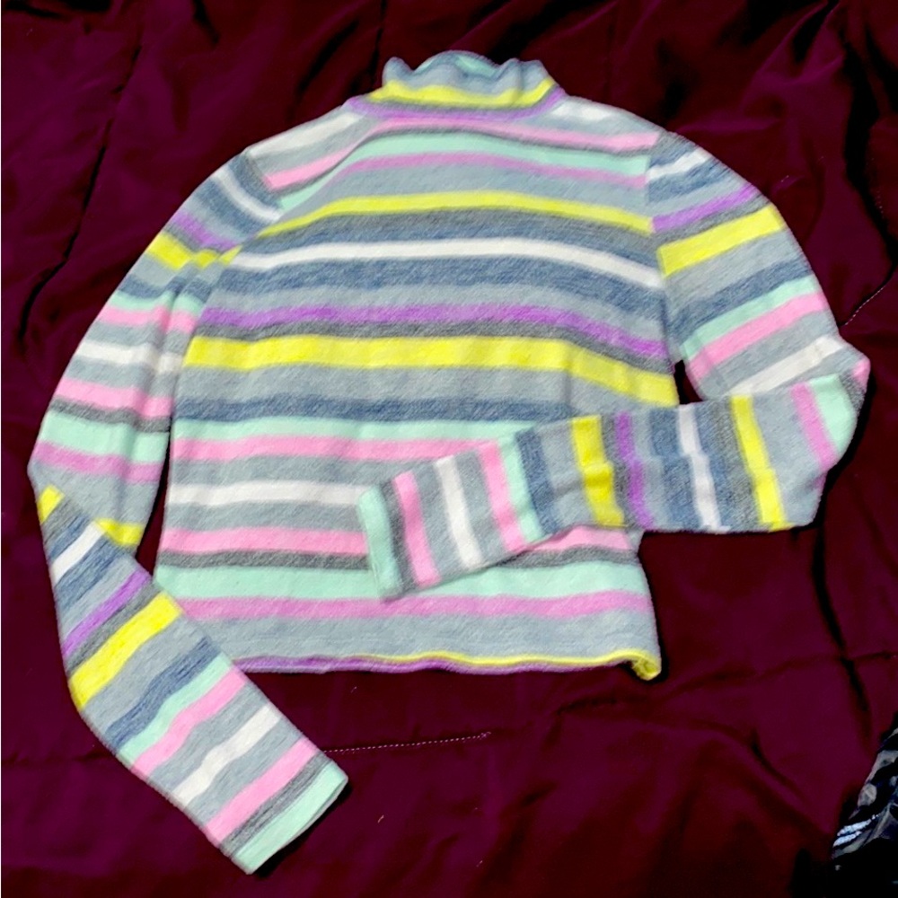 Multicolored, soft longsleeve, shirt turtleneck for girls